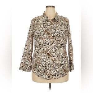 🔜 
 Croft & Barrow Black and Brown Button Down Shirt Notched Collar